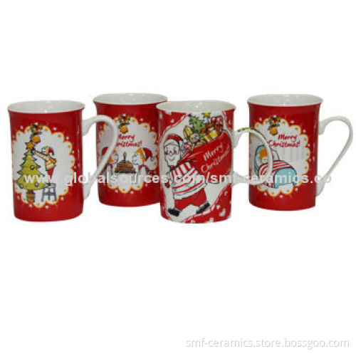 9oz newbone China mug with Christmas design, mugs with handle